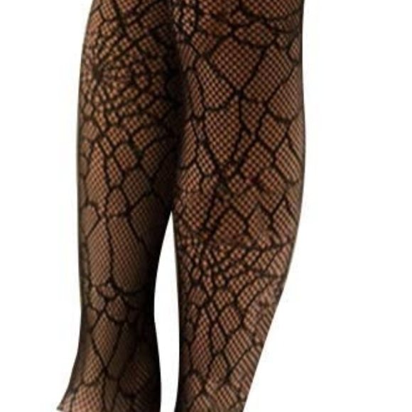 Black Widow Women Stockings Spiderweb Tights Witch Fancy Dress Costume - Picture 11 of 17